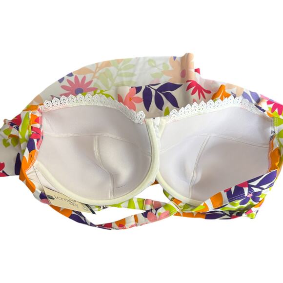 Terra & Sky 1X Tankini Top Swimwear Floral Molded Cup Underwire NWT Plus Size - Picture 7 of 14